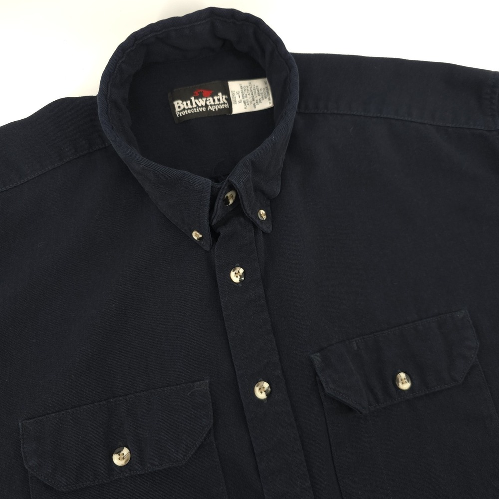 Bulwark FR Shirt Mens XL Flame Resistant Workwear‎ Button Up Long Sleeve PPE